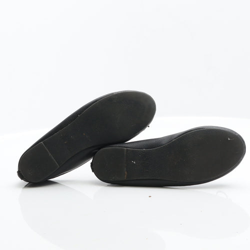 Primark Girls Black Leather Ballet Flat UK 13