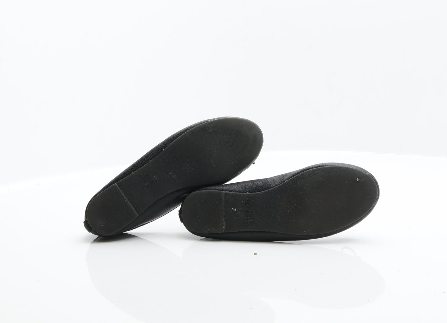 Primark Girls Black Leather Ballet Flat UK 13