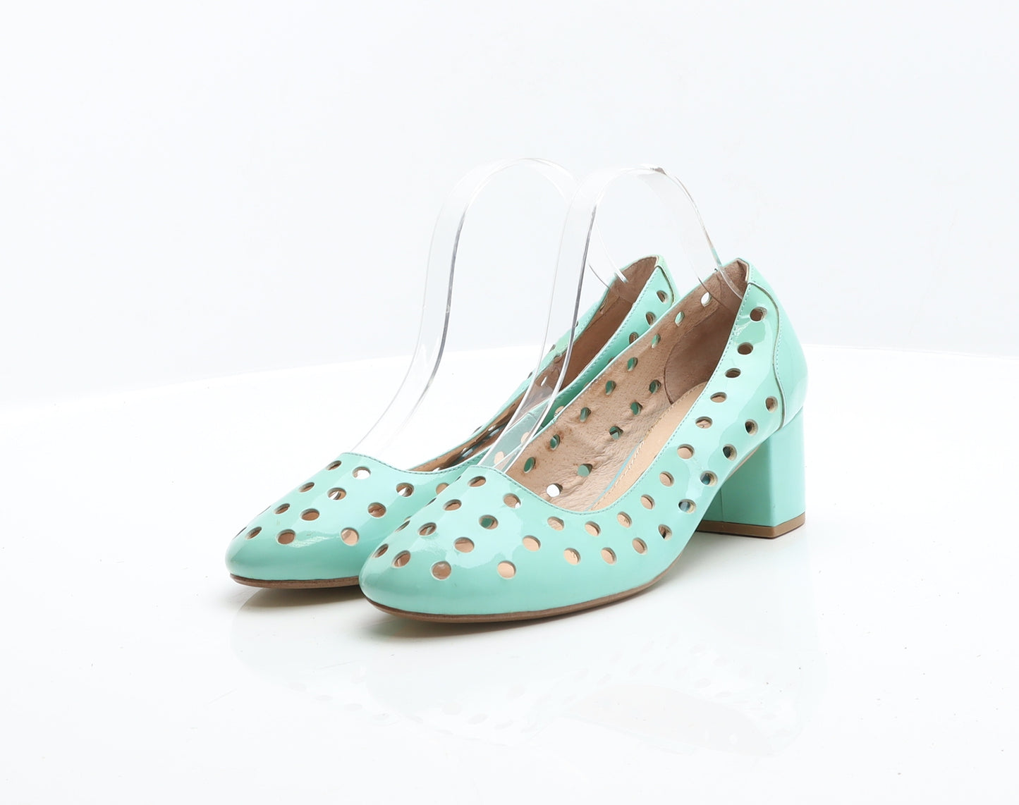 Mellow Yellow Womens Green Patent Leather Court Heel UK 6 39