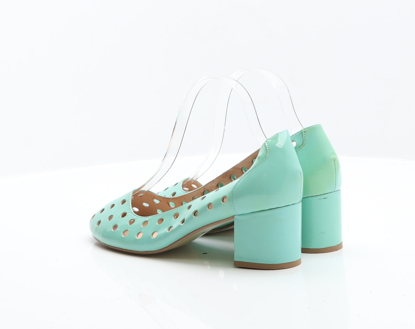 Mellow Yellow Womens Green Patent Leather Court Heel UK 6 39