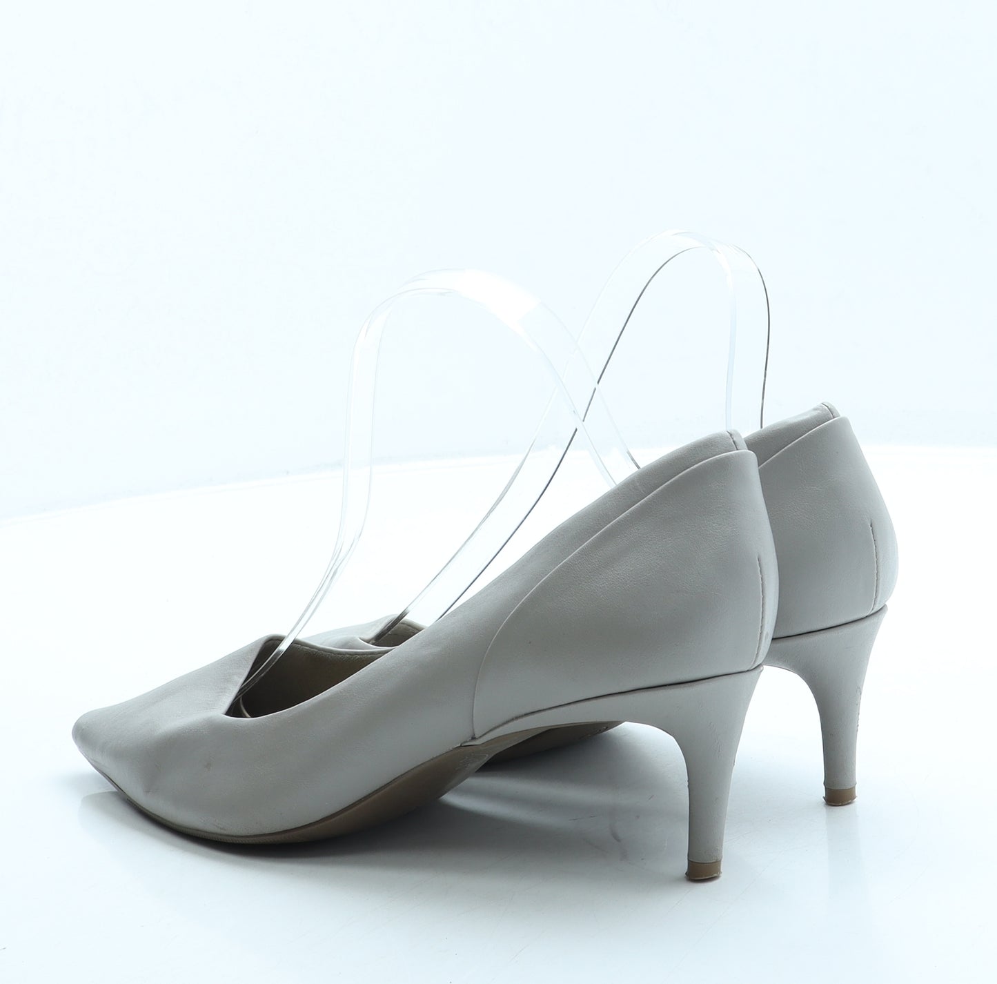 Marks and Spencer Womens Grey Leather Court Heel UK 6