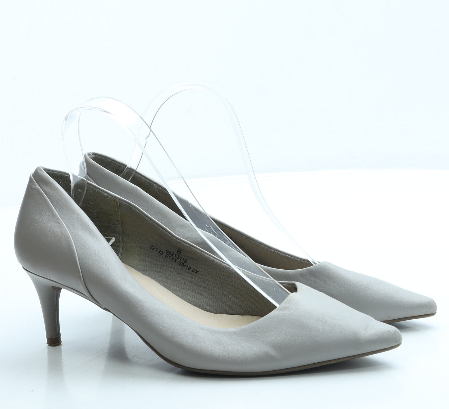 Marks and Spencer Womens Grey Leather Court Heel UK 6