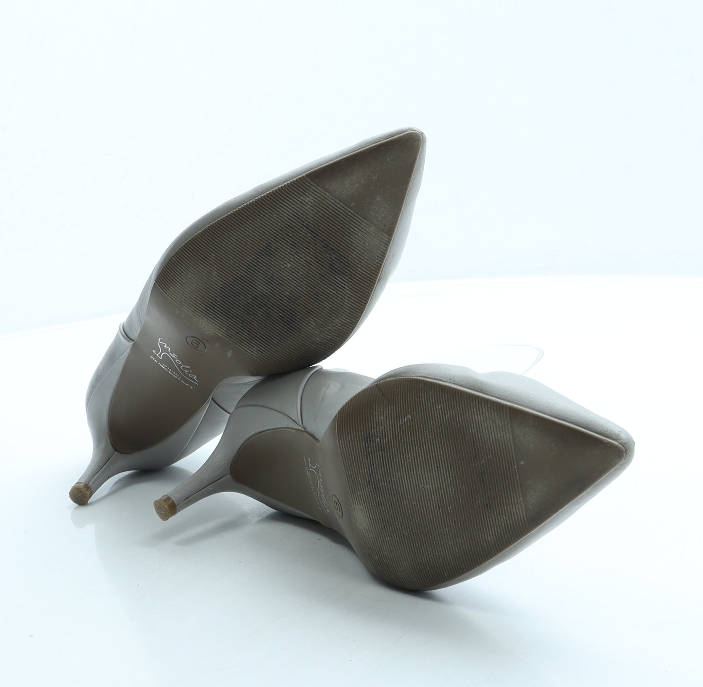 Marks and Spencer Womens Grey Leather Court Heel UK 6