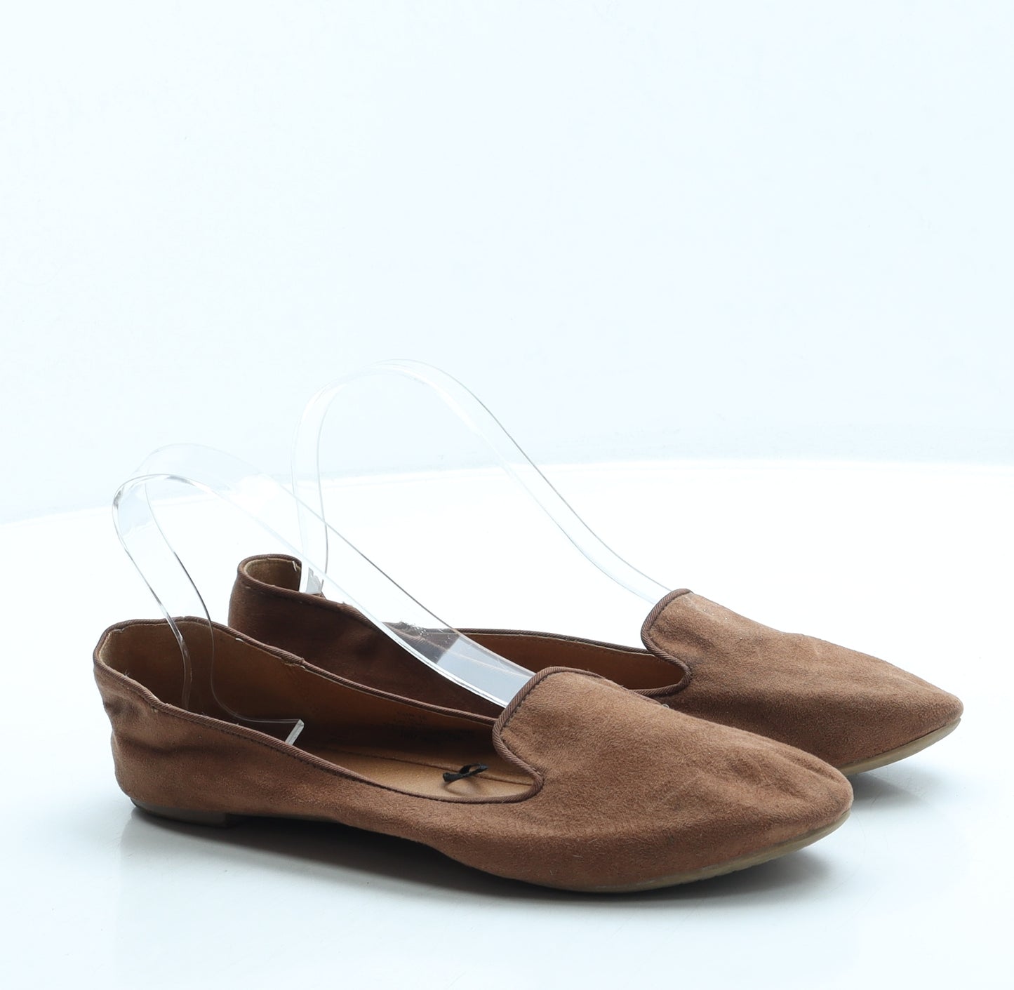 H&M Womens Brown Suede Loafer Flat UK 5 38