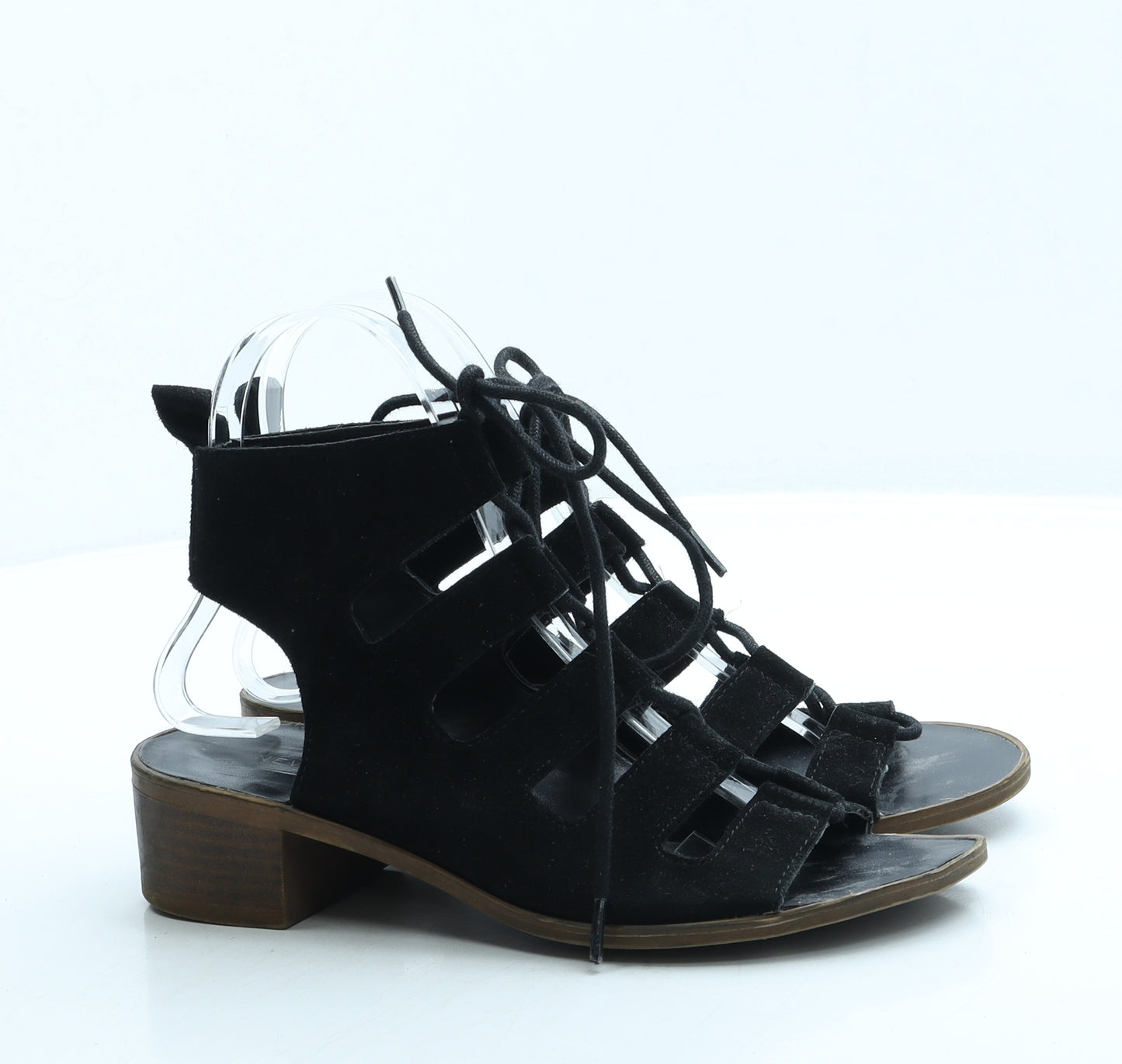 New Look Womens Black Suede Gladiator Sandal UK 4 37