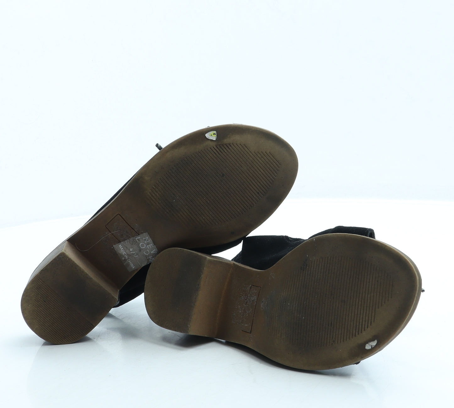 New Look Womens Black Suede Gladiator Sandal UK 4 37