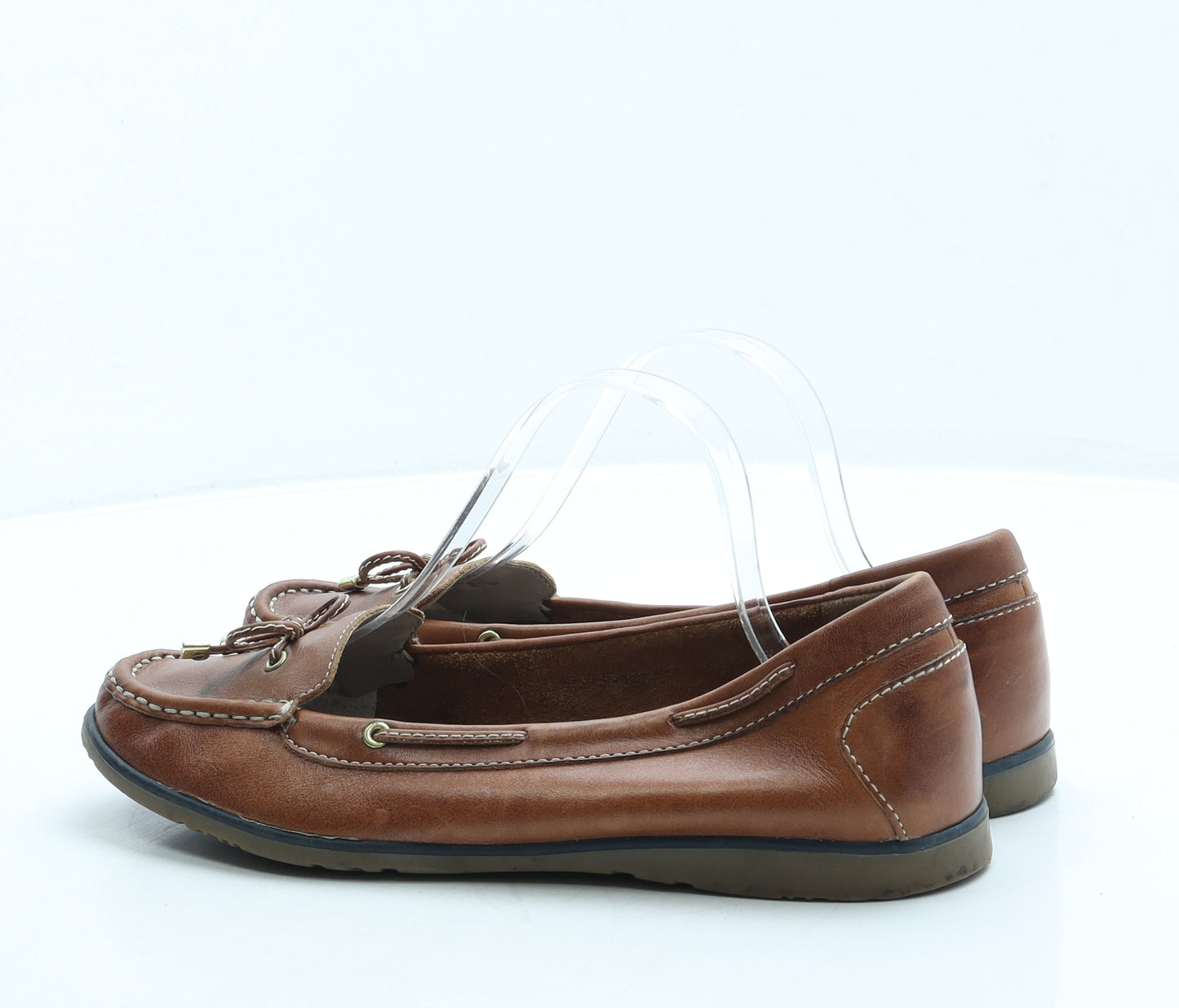 FootGlove Womens Brown Leather Loafer Flat UK 8