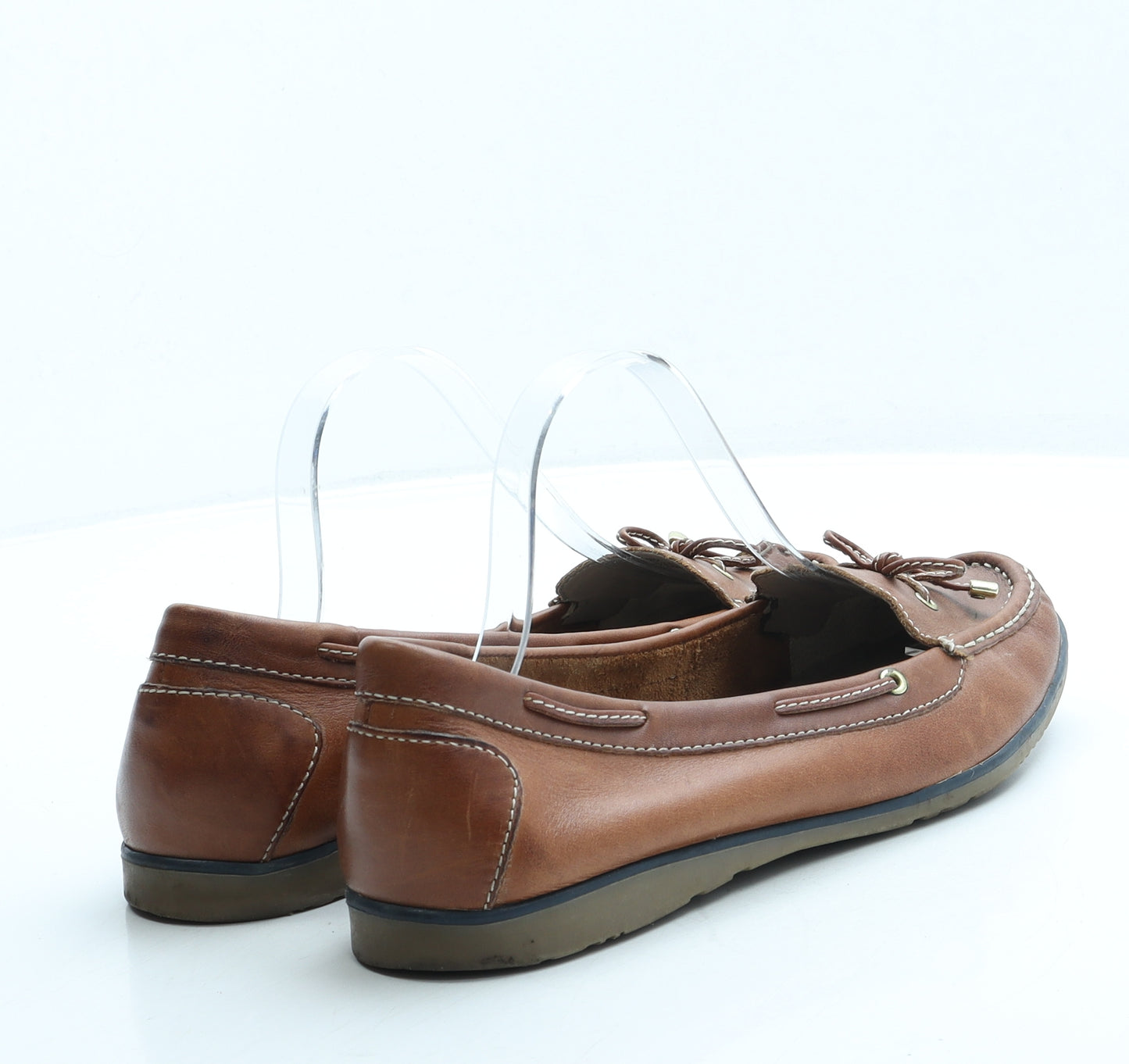 FootGlove Womens Brown Leather Loafer Flat UK 8