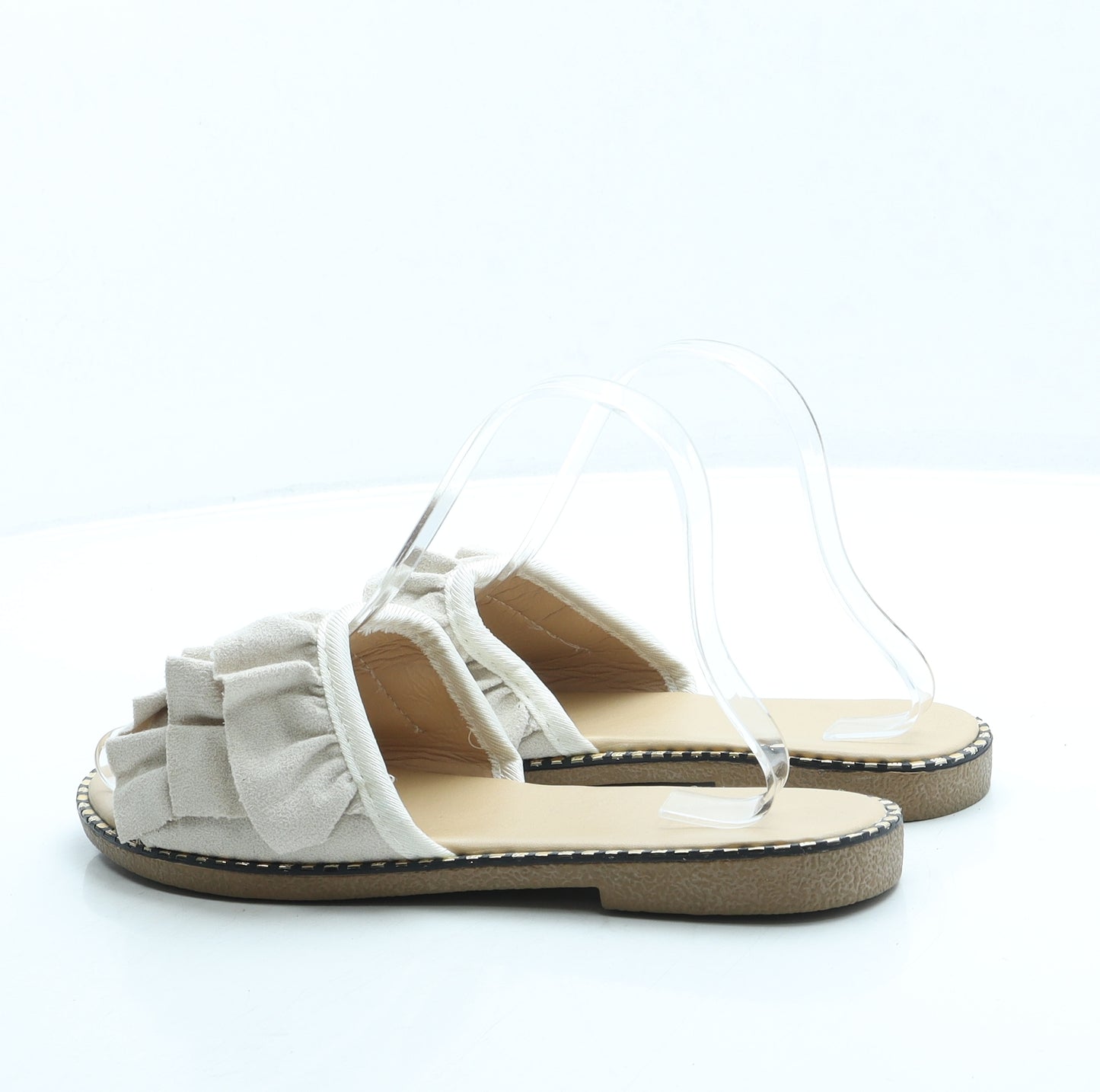Preworn Womens Beige Suede Slip On Sandal UK 7 40
