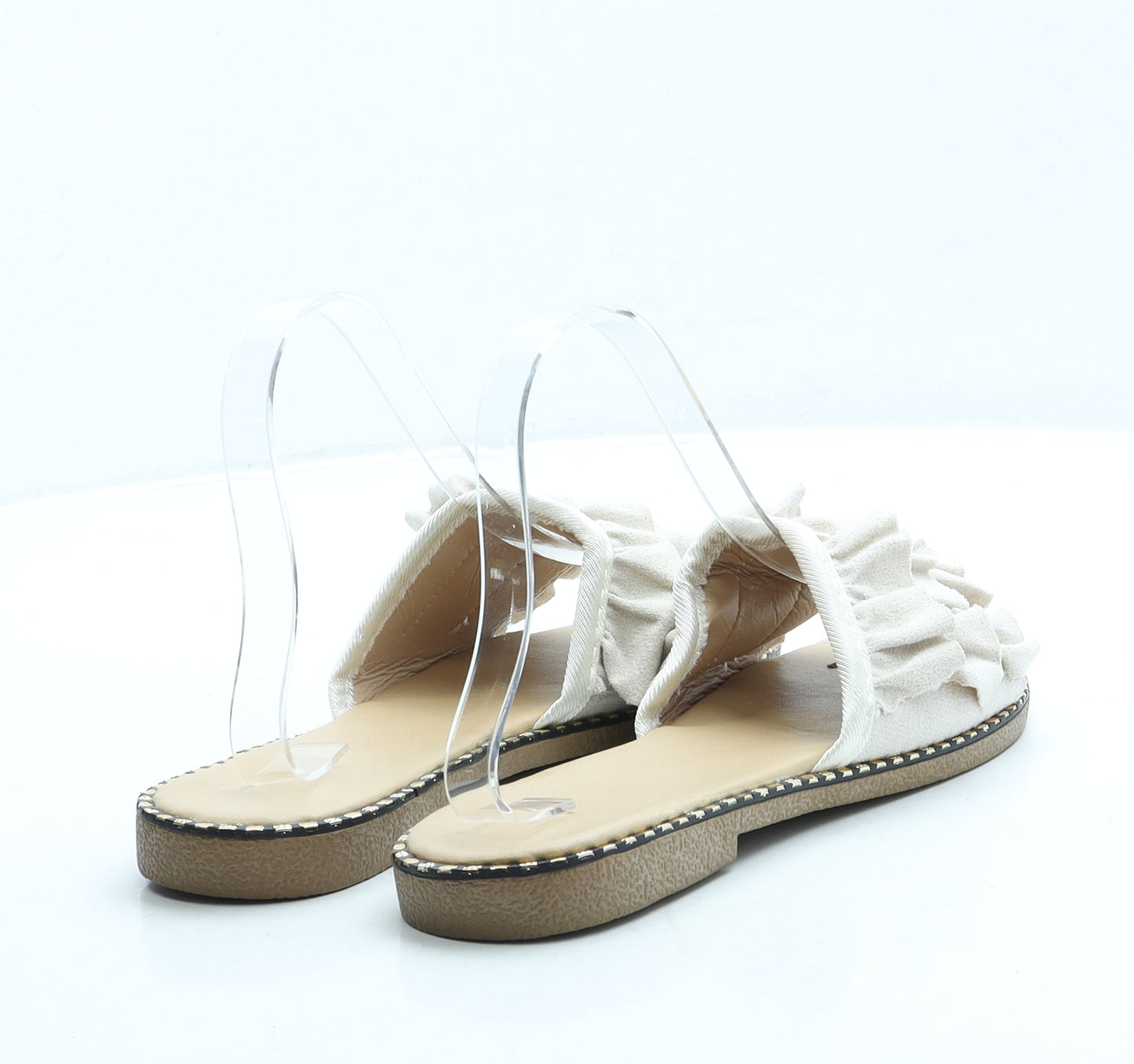 Preworn Womens Beige Suede Slip On Sandal UK 7 40