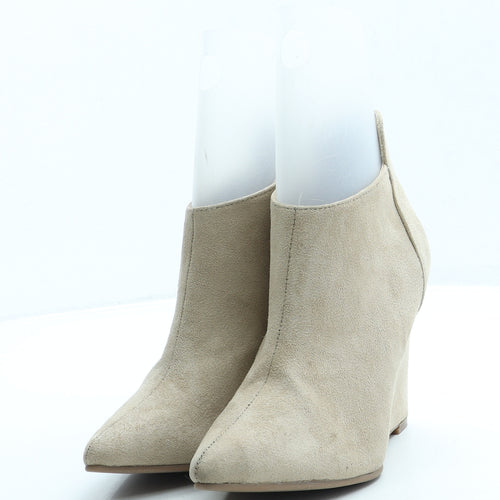 Suite Blanco Womens Beige Suede Bootie Boot UK 3 36