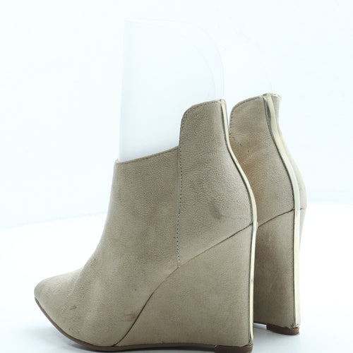 Suite Blanco Womens Beige Suede Bootie Boot UK 3 36
