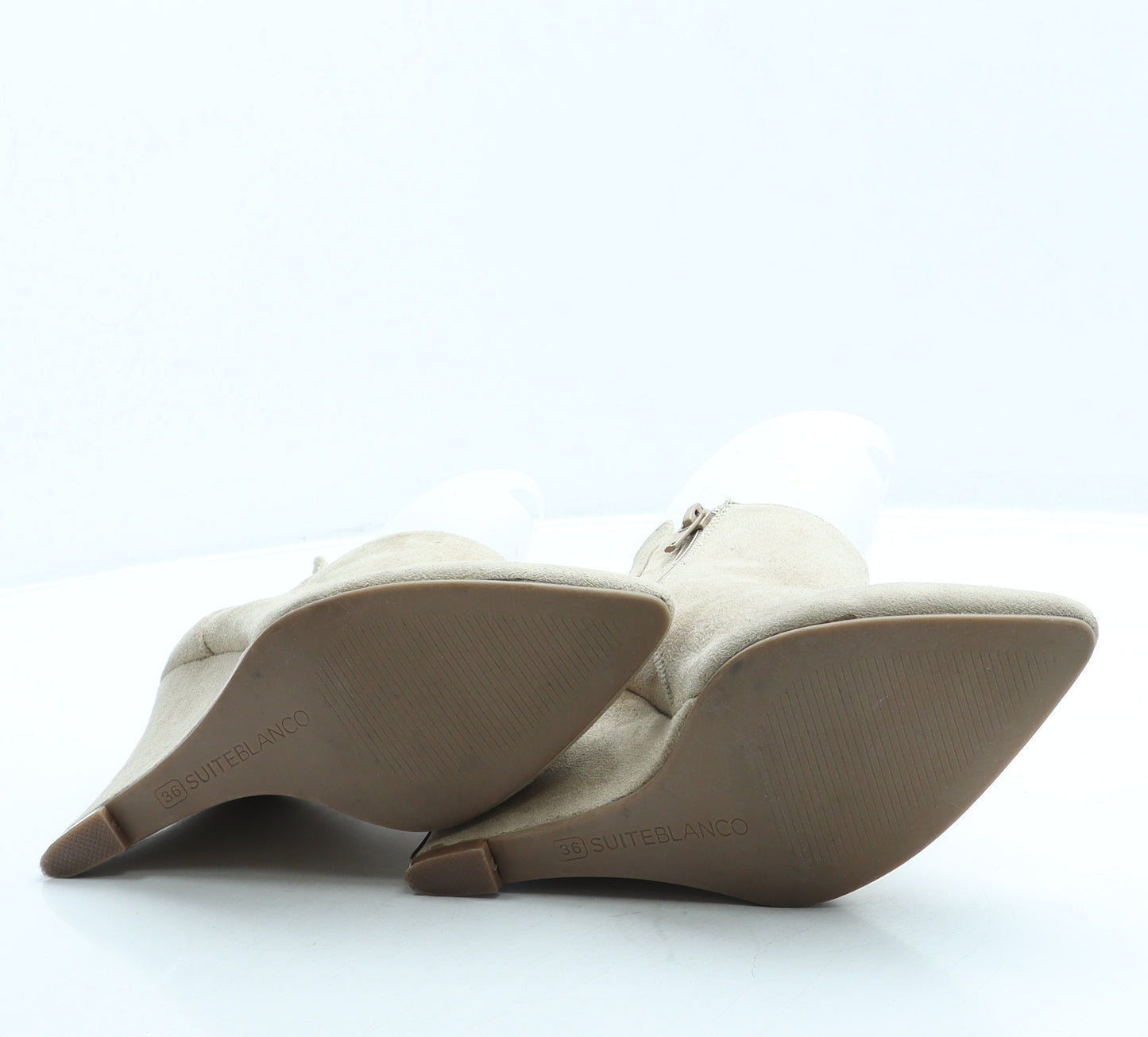 Suite Blanco Womens Beige Suede Bootie Boot UK 3 36