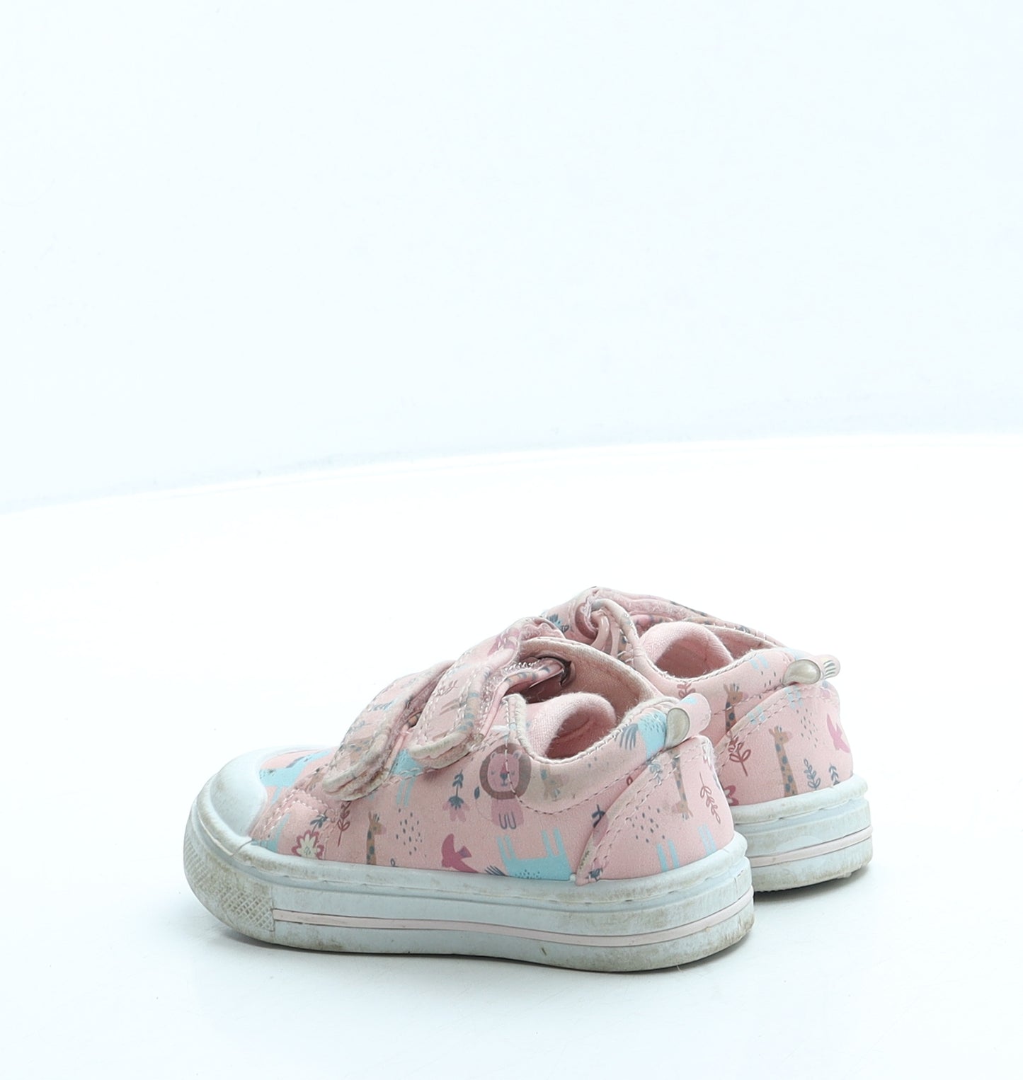 F&F Girls Pink Geometric Leather Trainer UK 3 19 - Zoo animals
