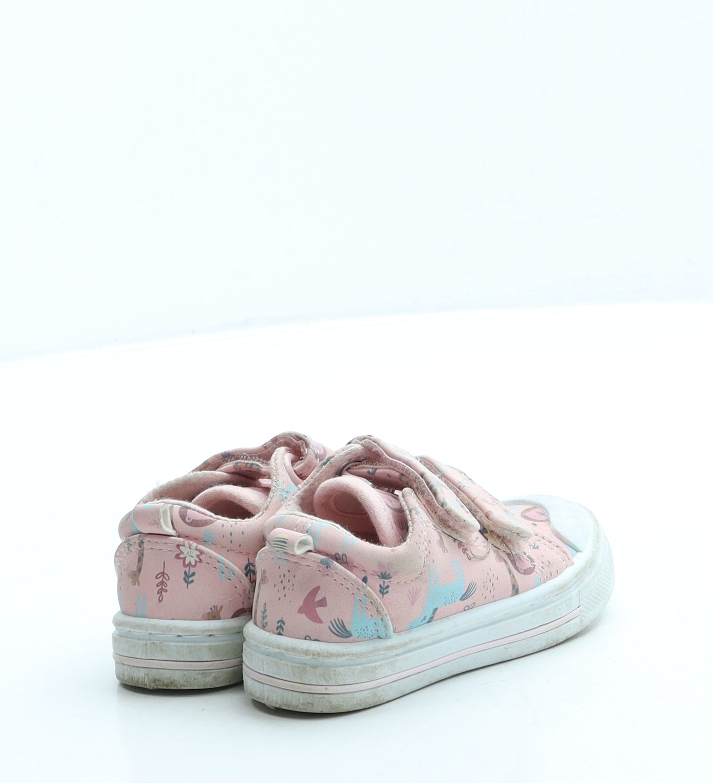 F&F Girls Pink Geometric Leather Trainer UK 3 19 - Zoo animals