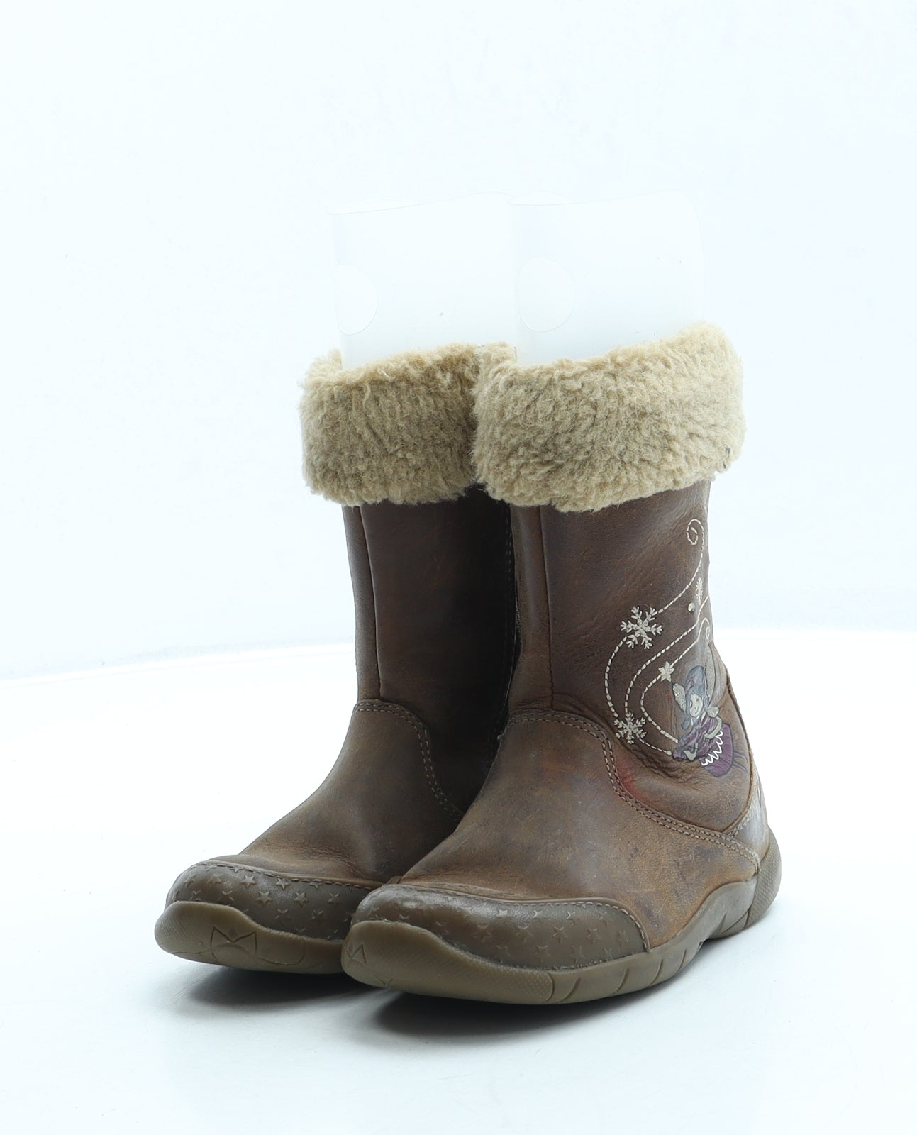 Clarks Girls Brown Leather Chelsea Boot UK 7.5 - Fairy