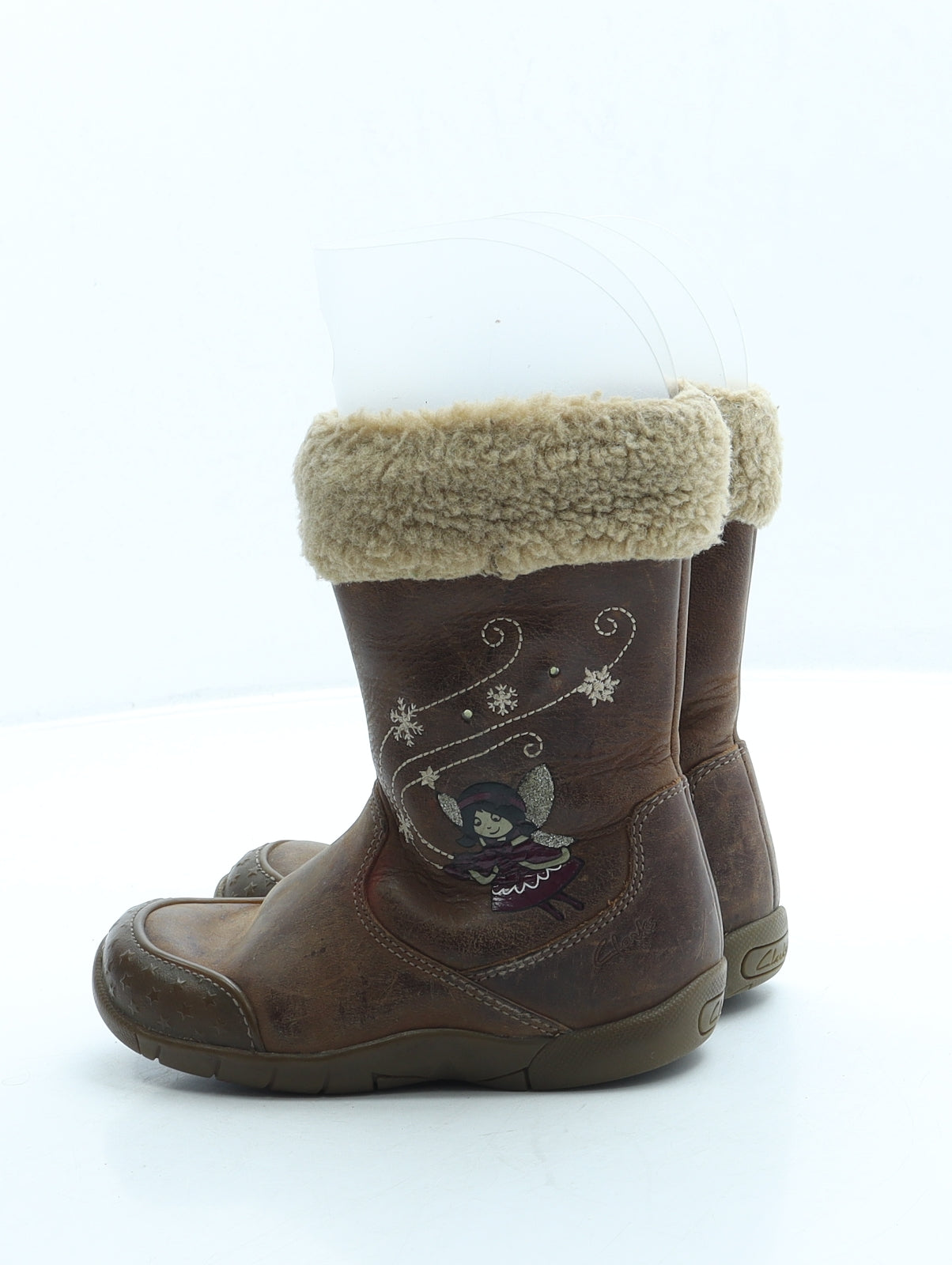 Clarks Girls Brown Leather Chelsea Boot UK 7.5 - Fairy