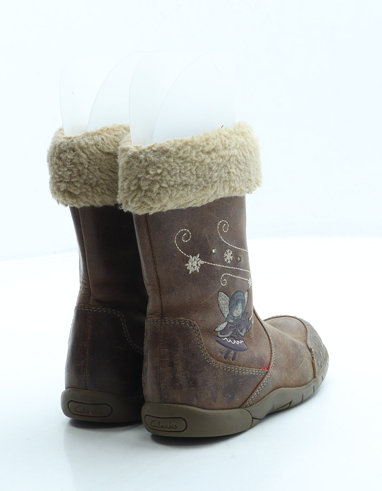 Clarks Girls Brown Leather Chelsea Boot UK 7.5 - Fairy