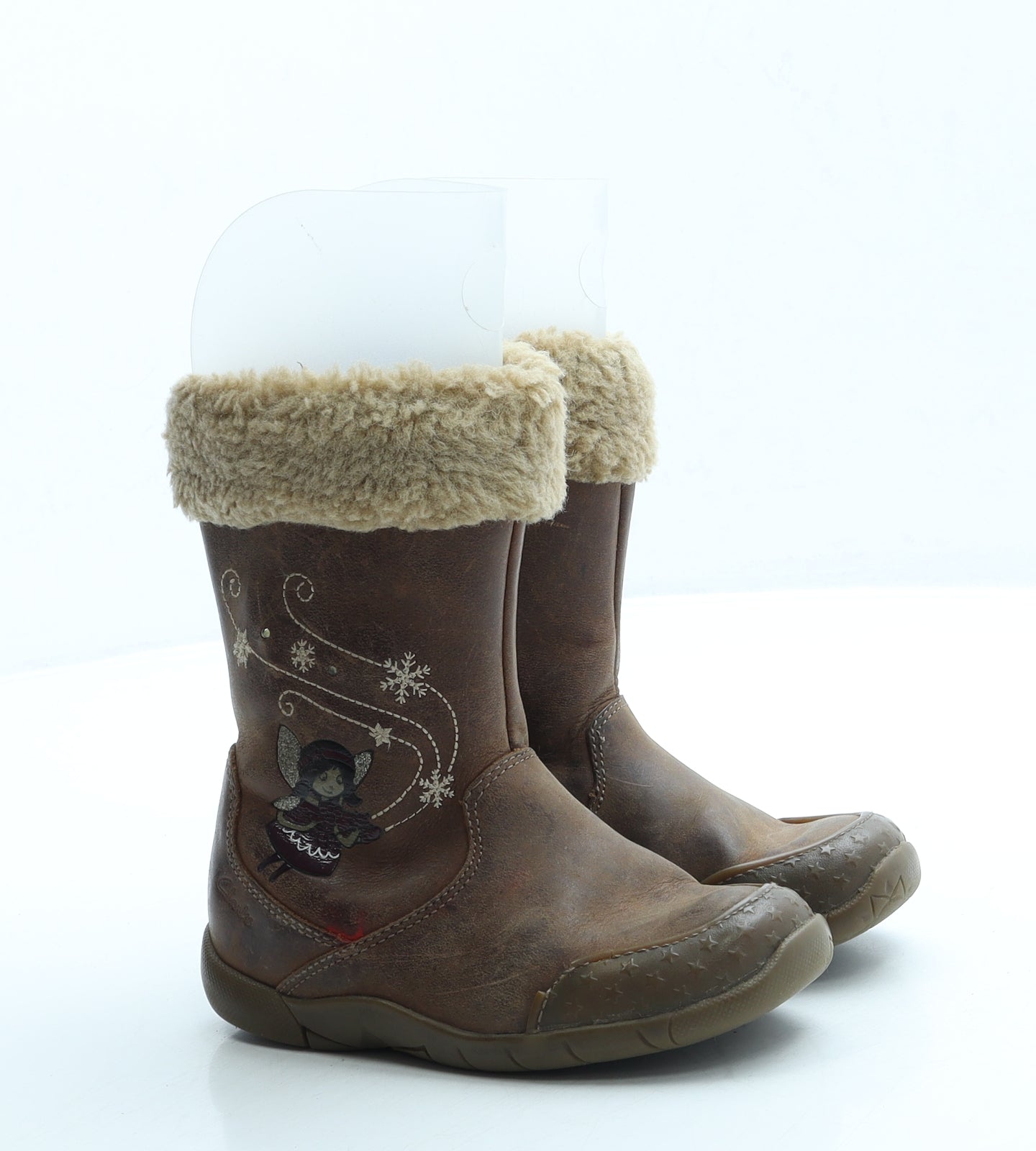 Clarks Girls Brown Leather Chelsea Boot UK 7.5 - Fairy