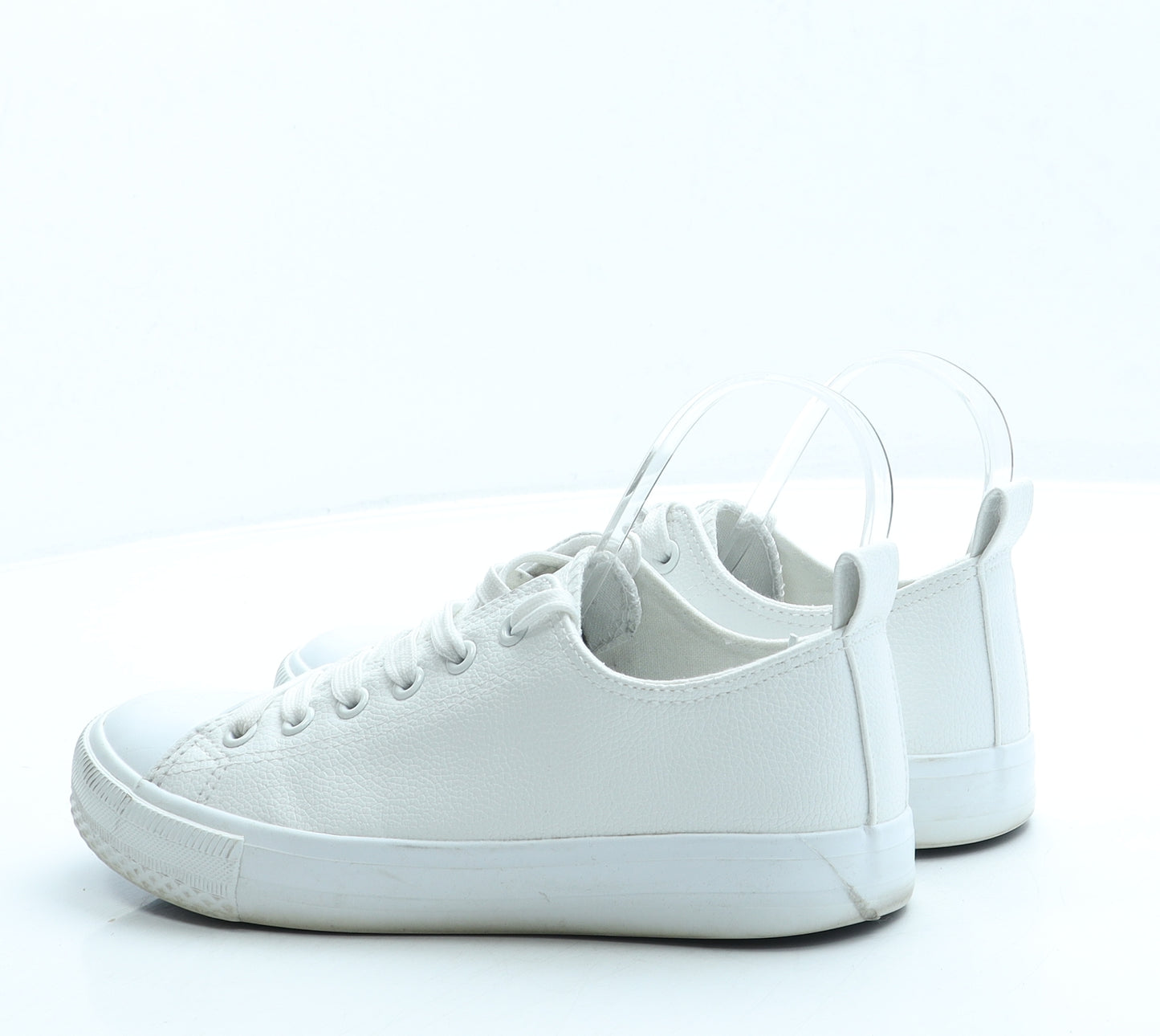 Primark Womens White Leather Trainer UK 4 37 US 6