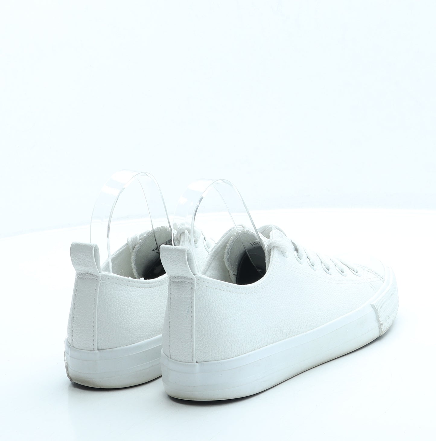 Primark Womens White Leather Trainer UK 4 37 US 6