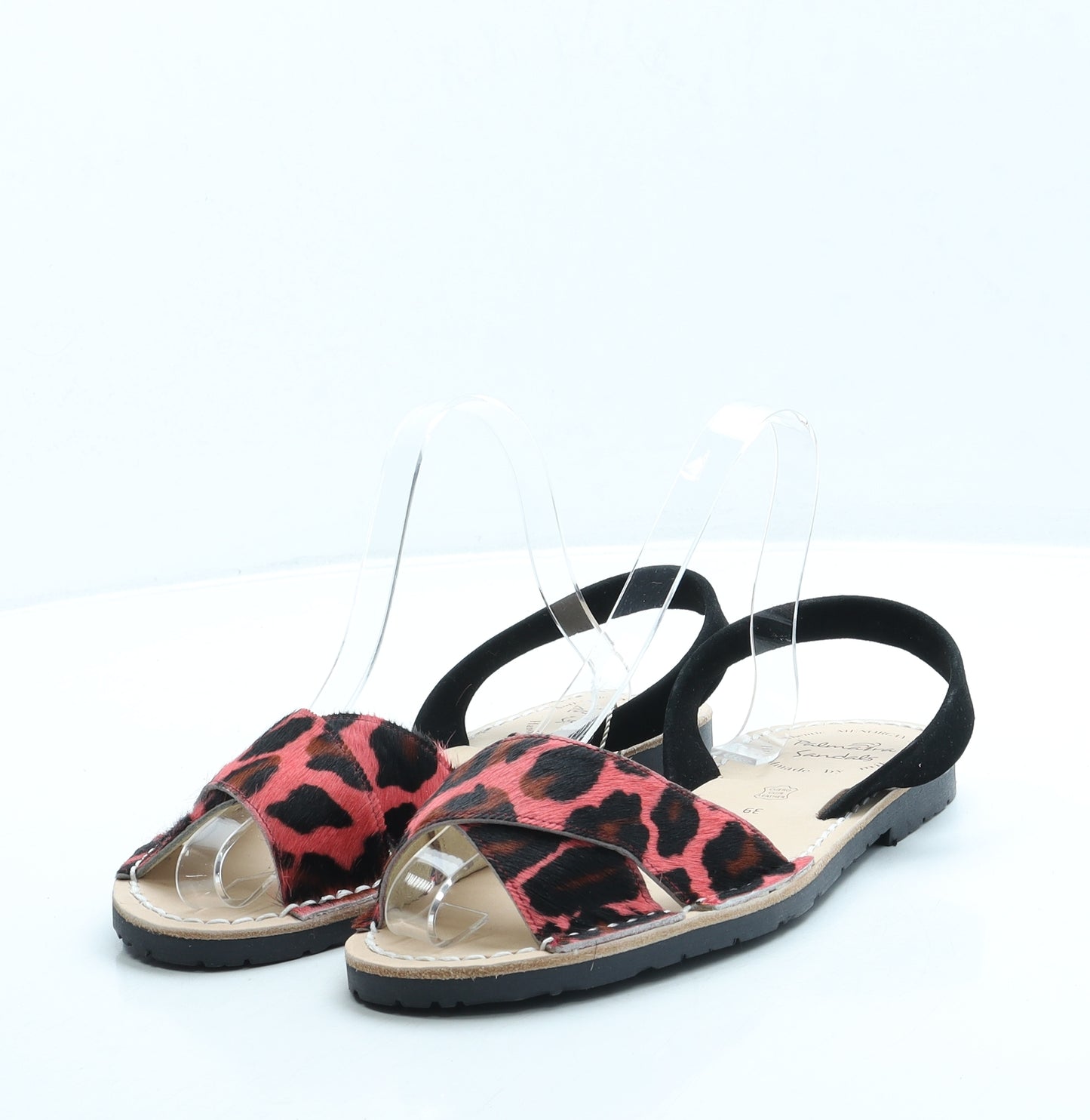 MIBO Womens Pink Animal Print Polyester Slingback Sandal UK 6 39