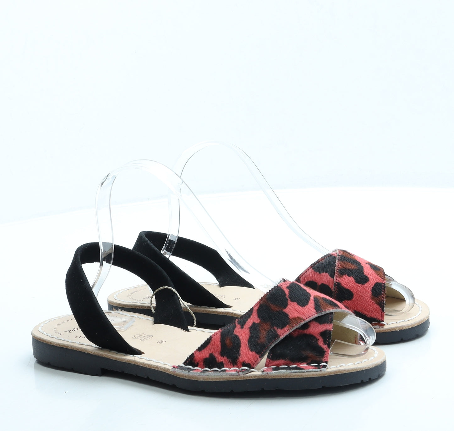 MIBO Womens Pink Animal Print Polyester Slingback Sandal UK 6 39