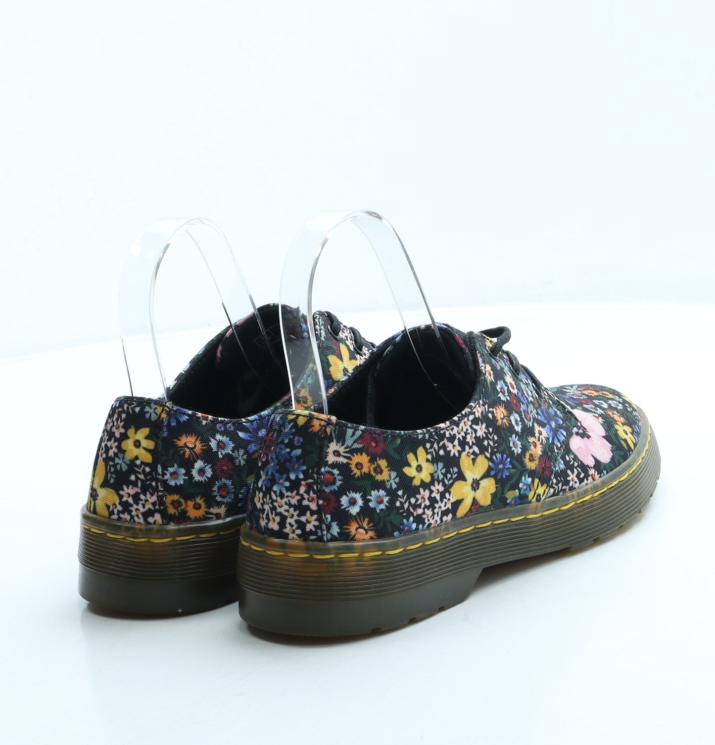 Dr. Martens Womens Black Floral Polyester Boat Shoe Flat UK 5 38