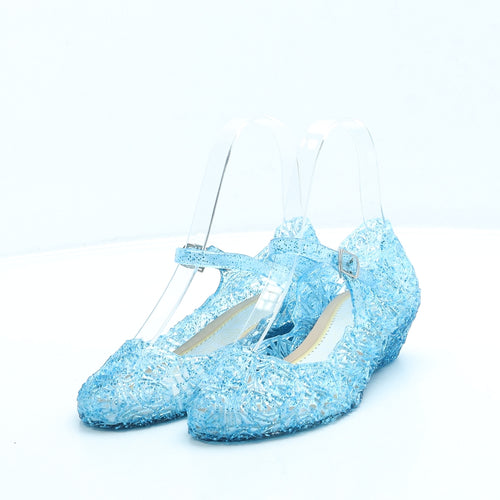 Preworn Girls Blue Floral Rubber Court Heel UK 2 34