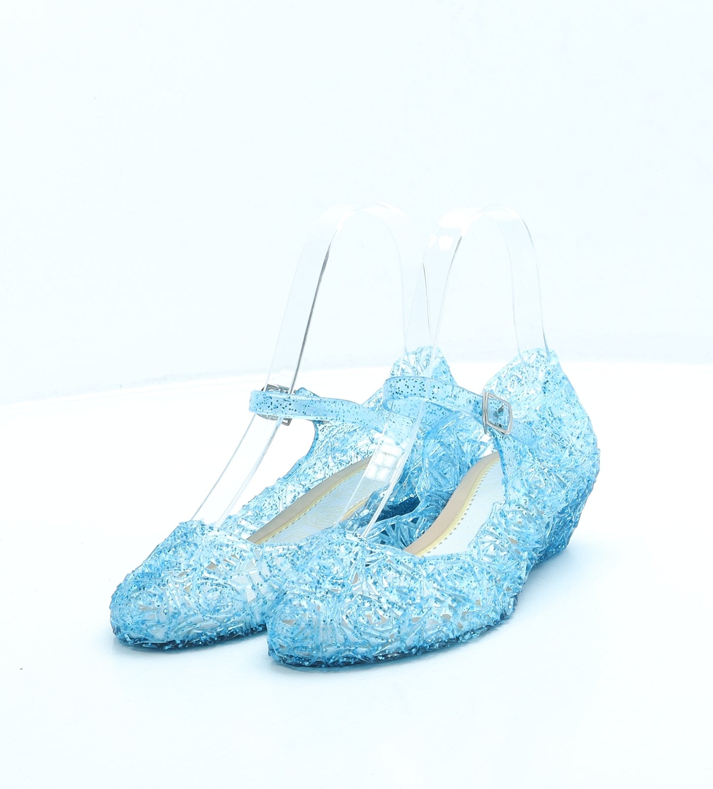 Preworn Girls Blue Floral Rubber Court Heel UK 2 34