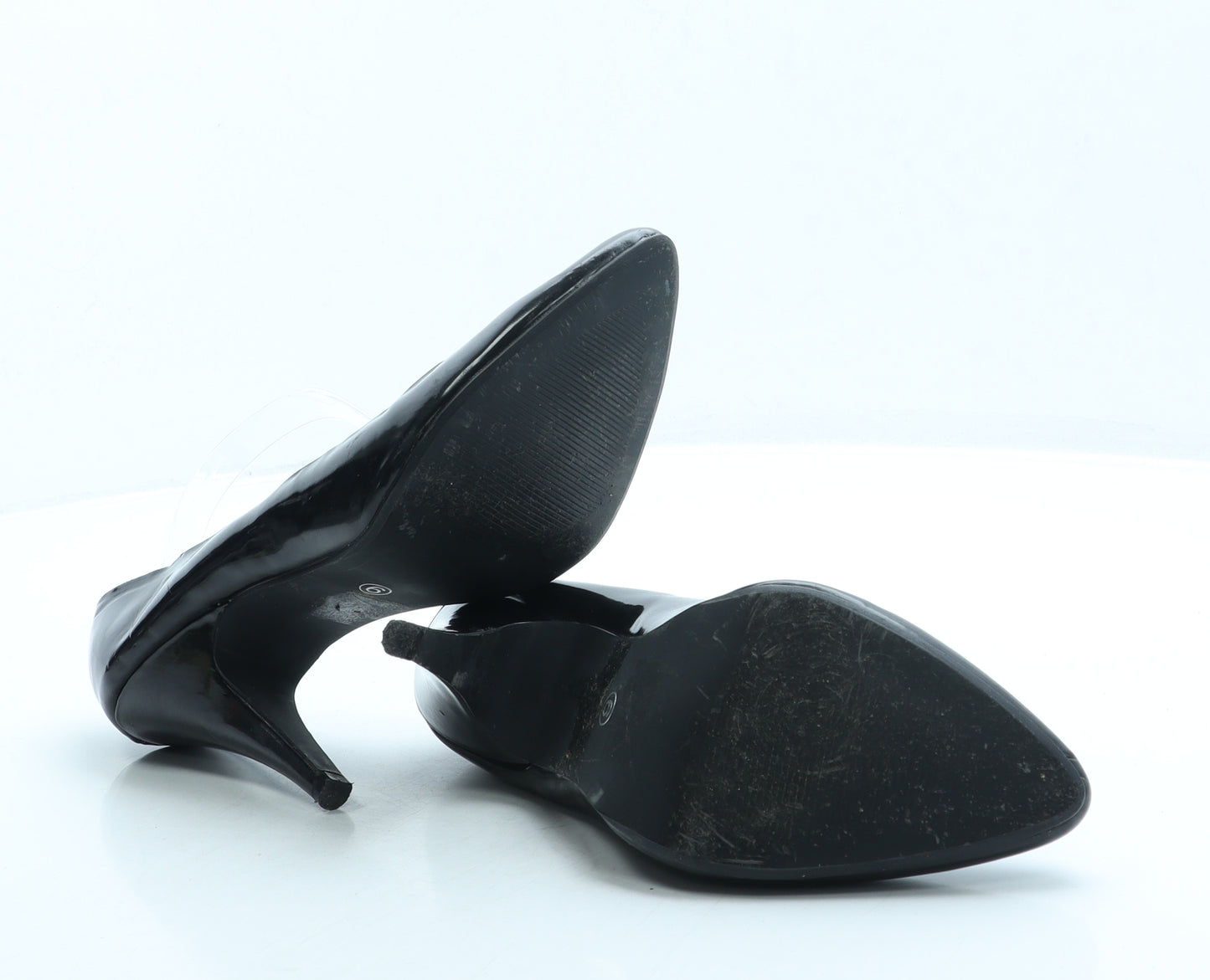 Internacionale Womens Black Spotted Patent Leather Court Heel UK 6