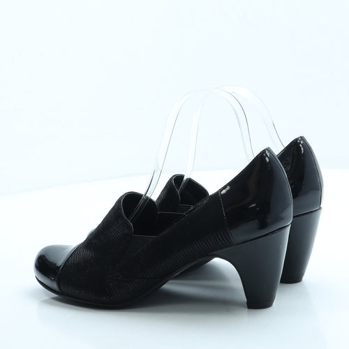 Pavers Womens Black Leather Court Heel UK 7 40