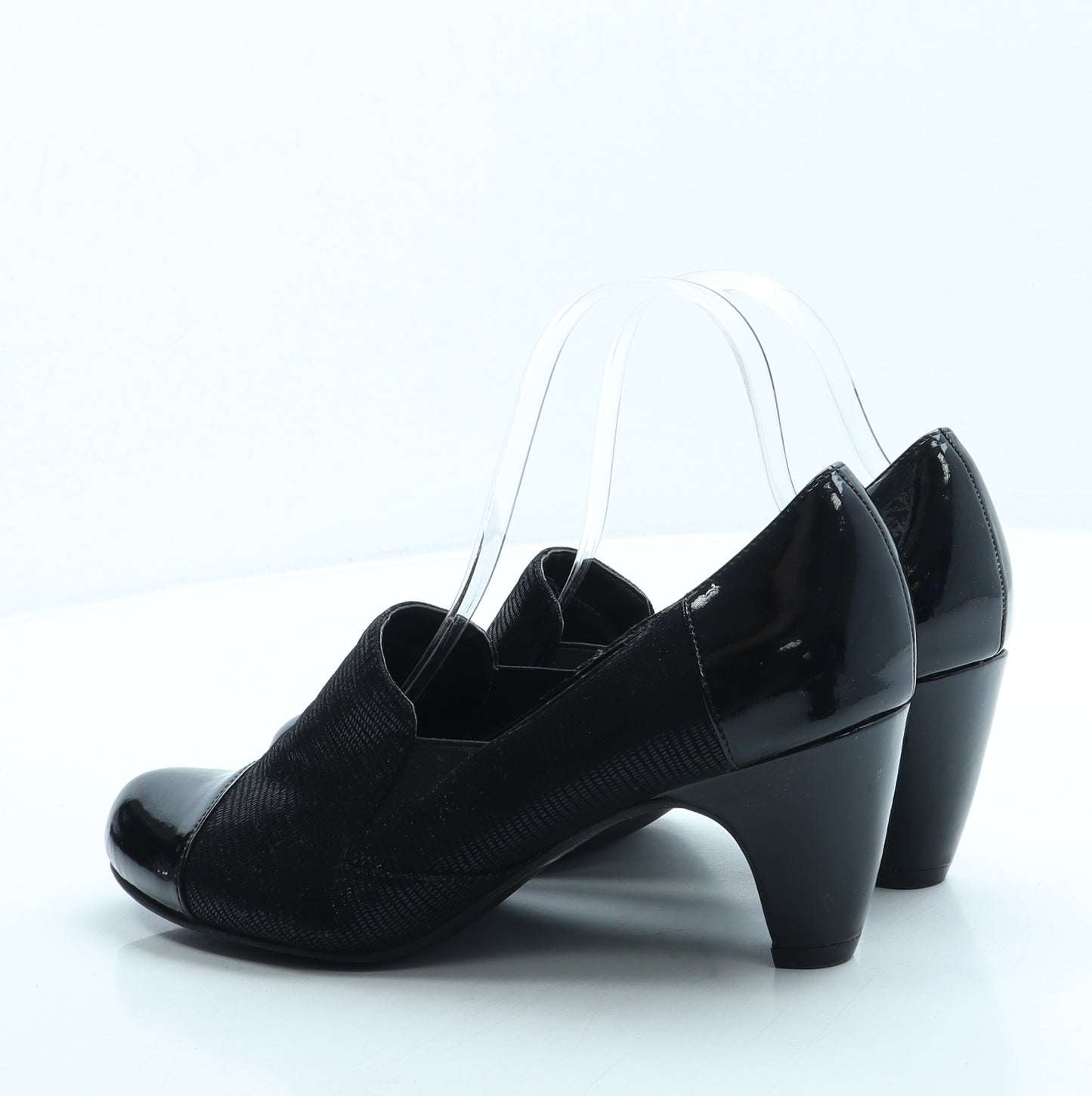 Pavers Womens Black Leather Court Heel UK 7 40