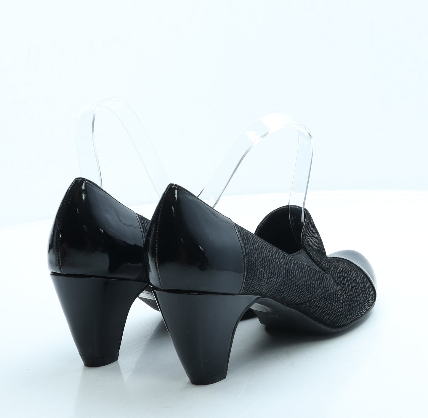Pavers Womens Black Leather Court Heel UK 7 40