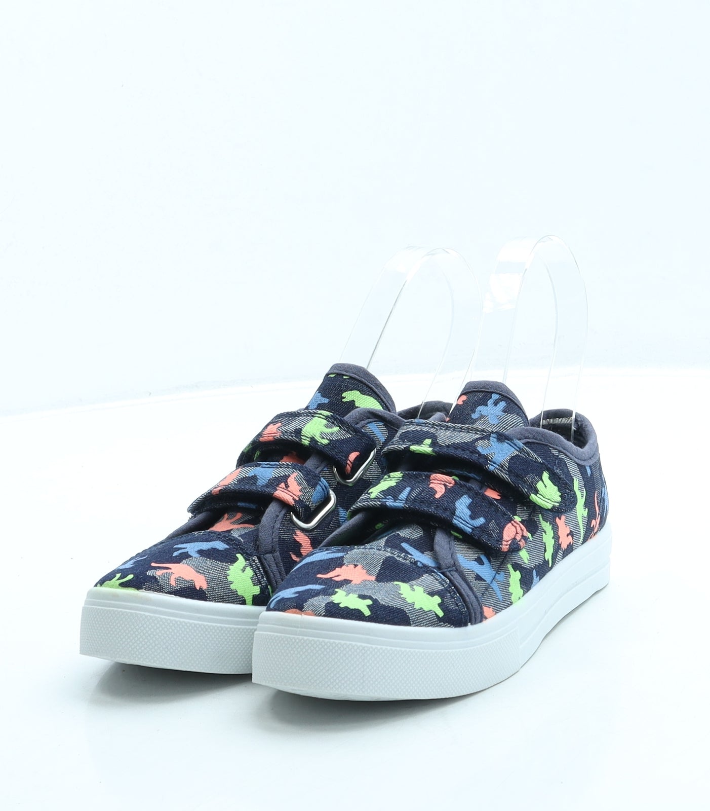 Matalan Boys Blue Geometric Fabric Trainer UK 11 29 - Dinosaur