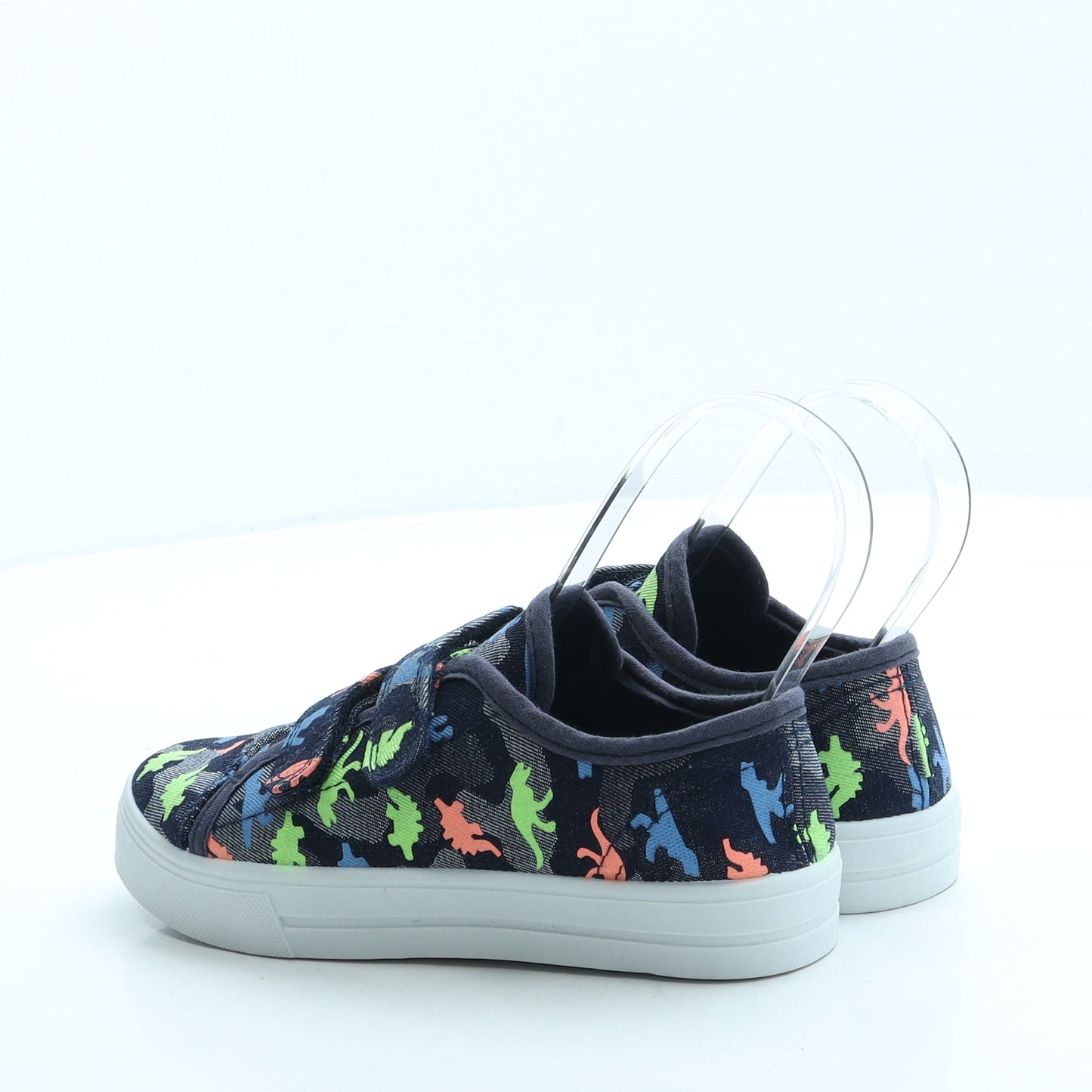 Matalan Boys Blue Geometric Fabric Trainer UK 11 29 - Dinosaur