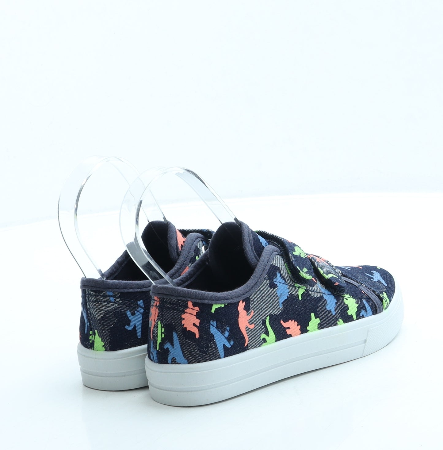 Matalan Boys Blue Geometric Fabric Trainer UK 11 29 - Dinosaur