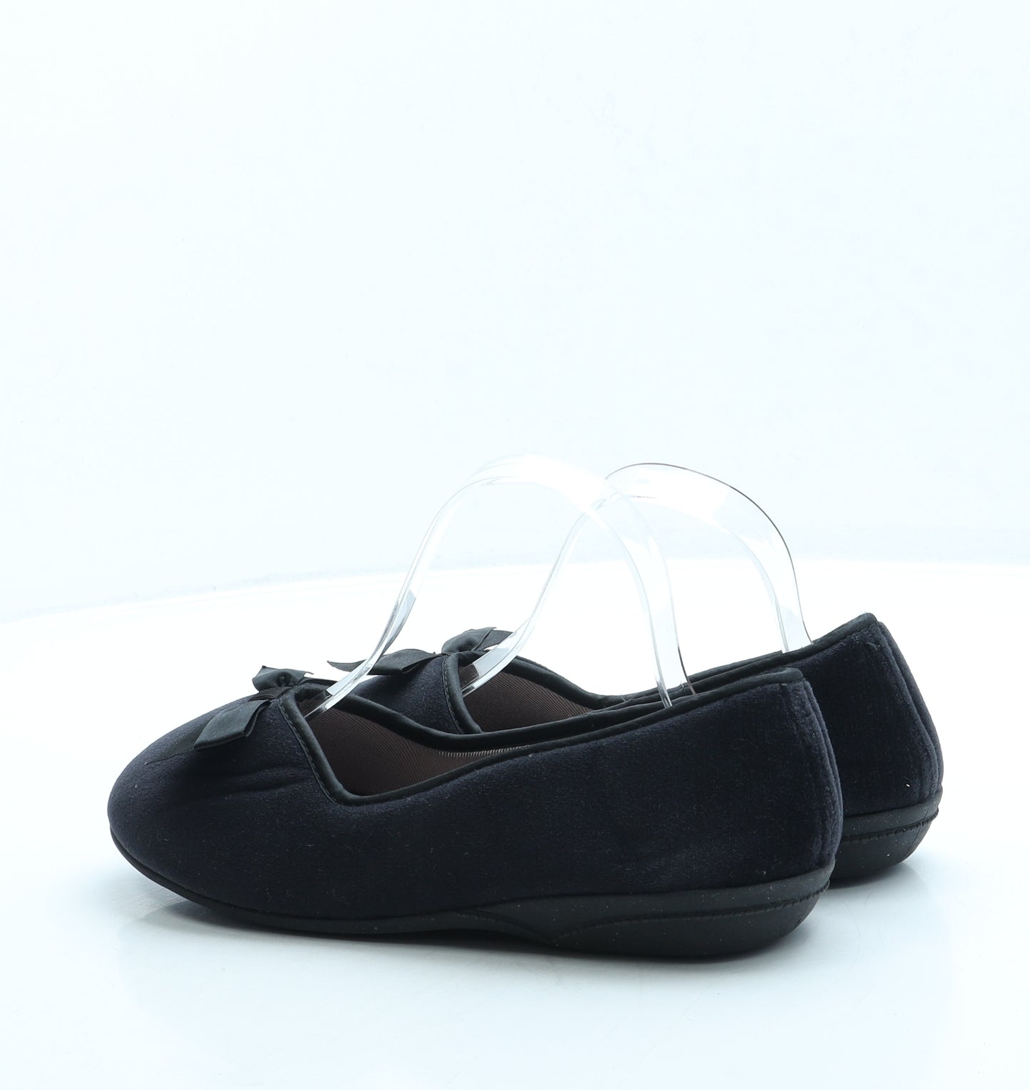 Preworn Womens Black Polyester Slip On Slipper UK