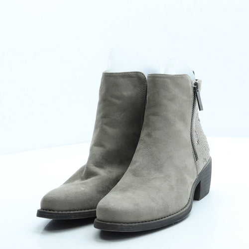 By Mod Womens Grey Suede Bootie Boot UK 5 38
