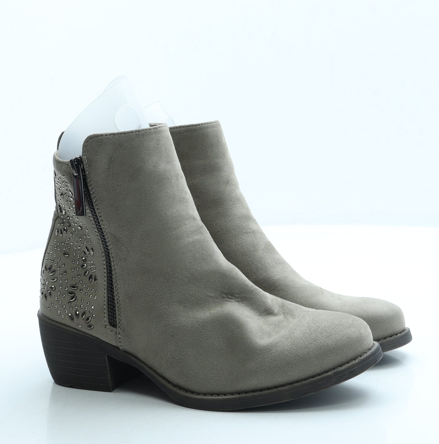 By Mod Womens Grey Suede Bootie Boot UK 5 38