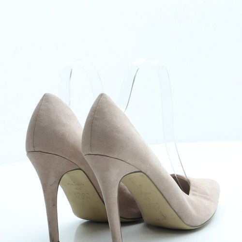 New Look Womens Pink Suede Court Heel UK 6 39 - Wide Fit