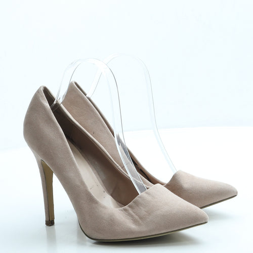 New Look Womens Pink Suede Court Heel UK 6 39 - Wide Fit