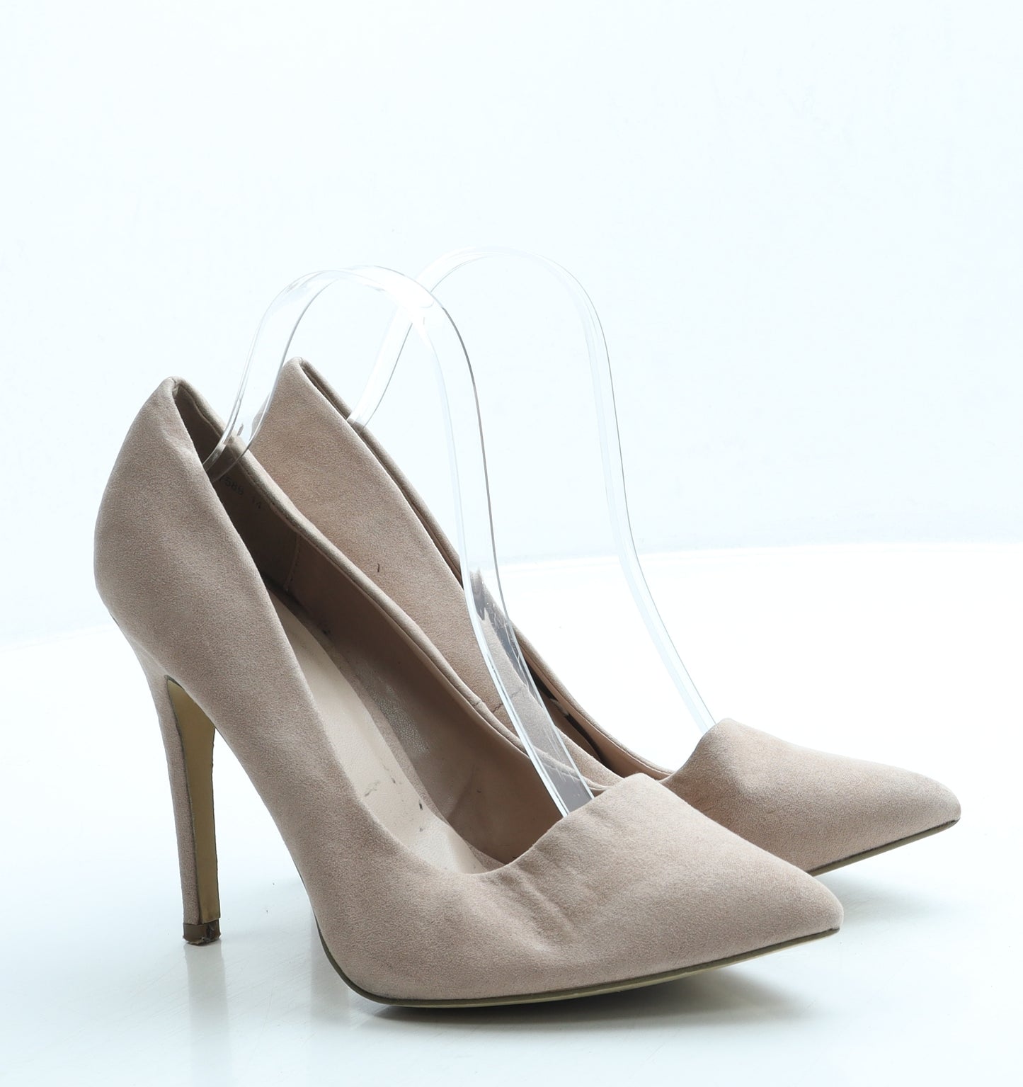 New Look Womens Pink Suede Court Heel UK 6 39 - Wide Fit