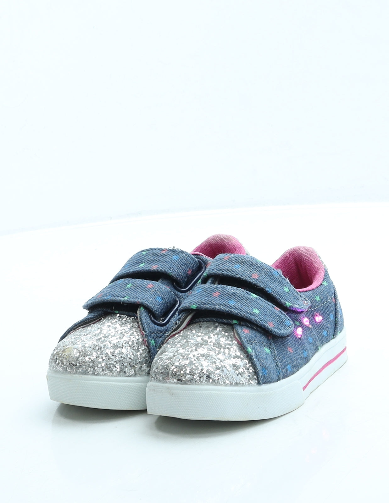 Studio Girls Blue Geometric Polyester Trainer UK 6 - Stars