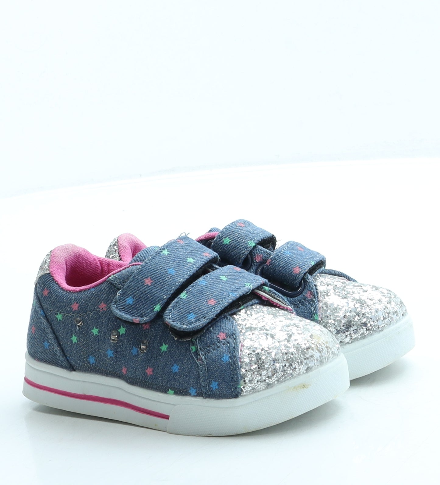Studio Girls Blue Geometric Polyester Trainer UK 6 - Stars