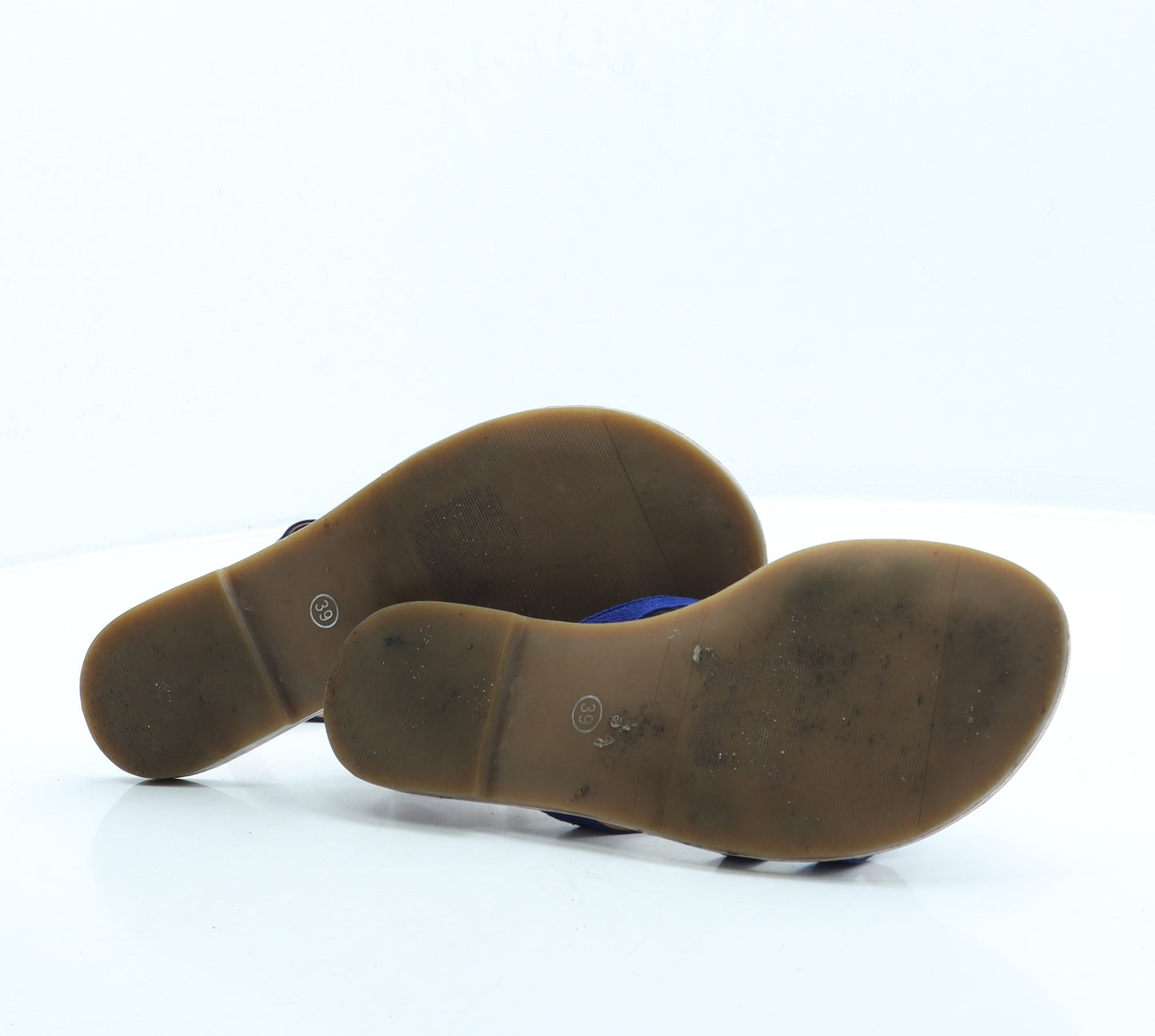 Preworn Womens Blue Suede Strappy Sandal UK 6 39
