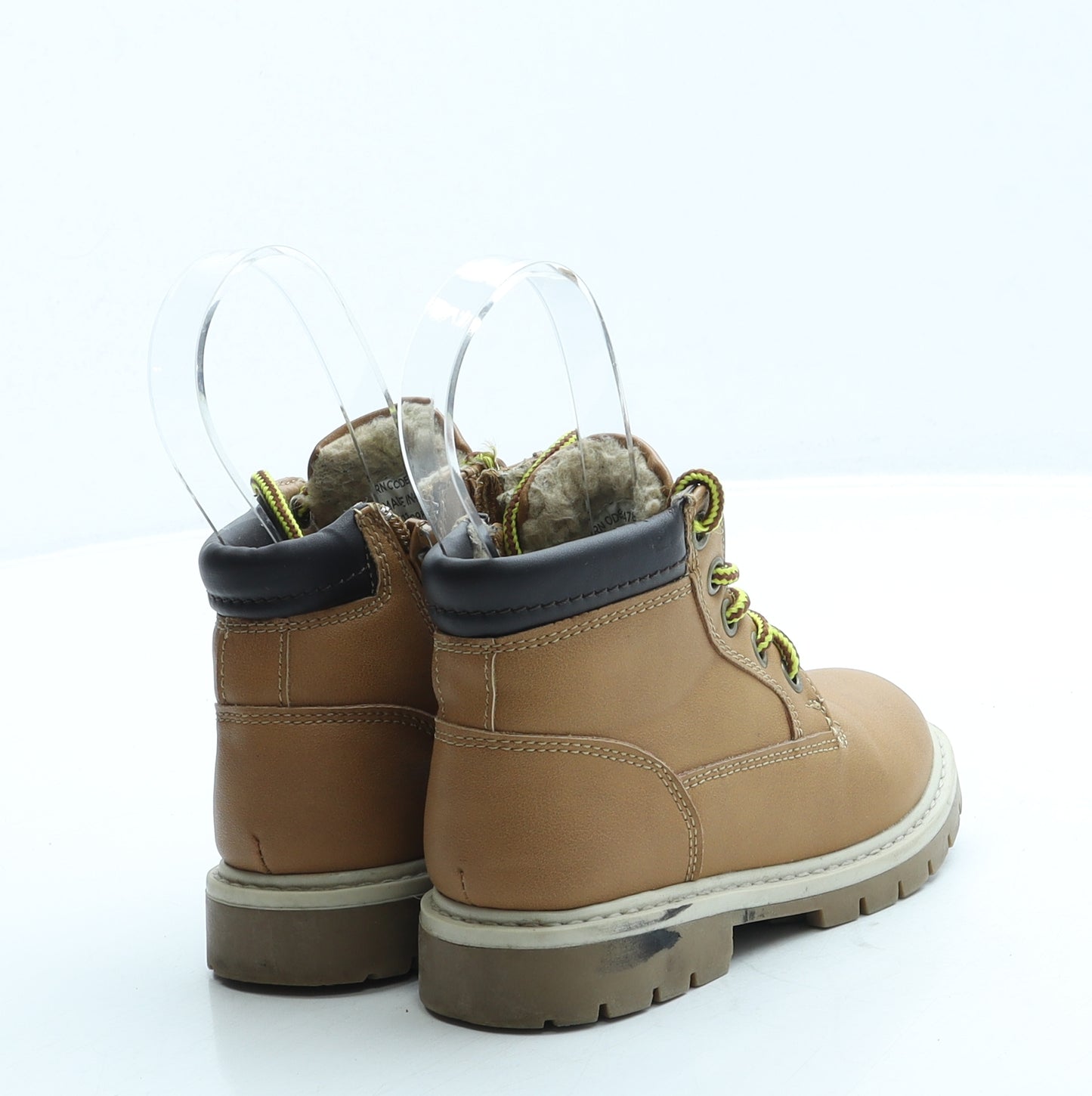 Primark Boys Brown Polyester Combat Boot UK 8 25