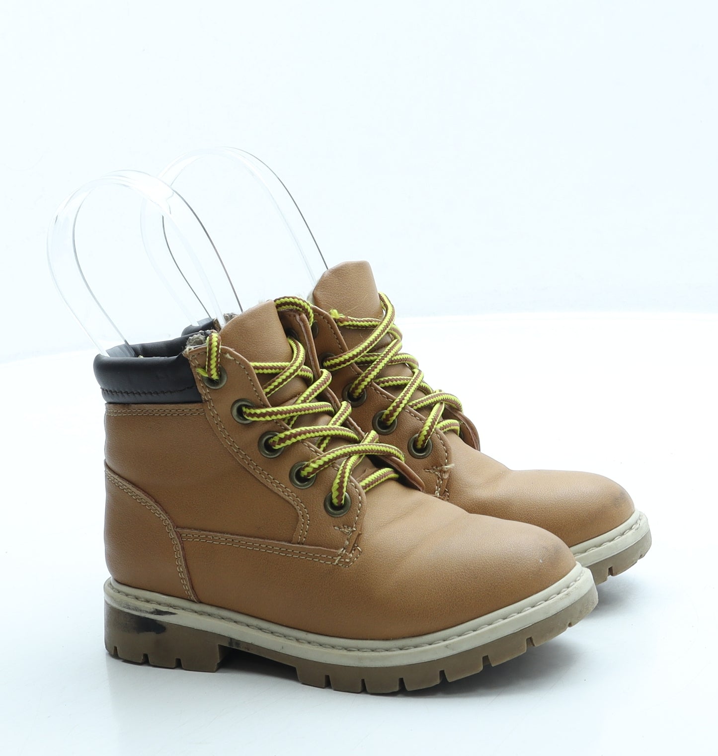 Primark Boys Brown Polyester Combat Boot UK 8 25