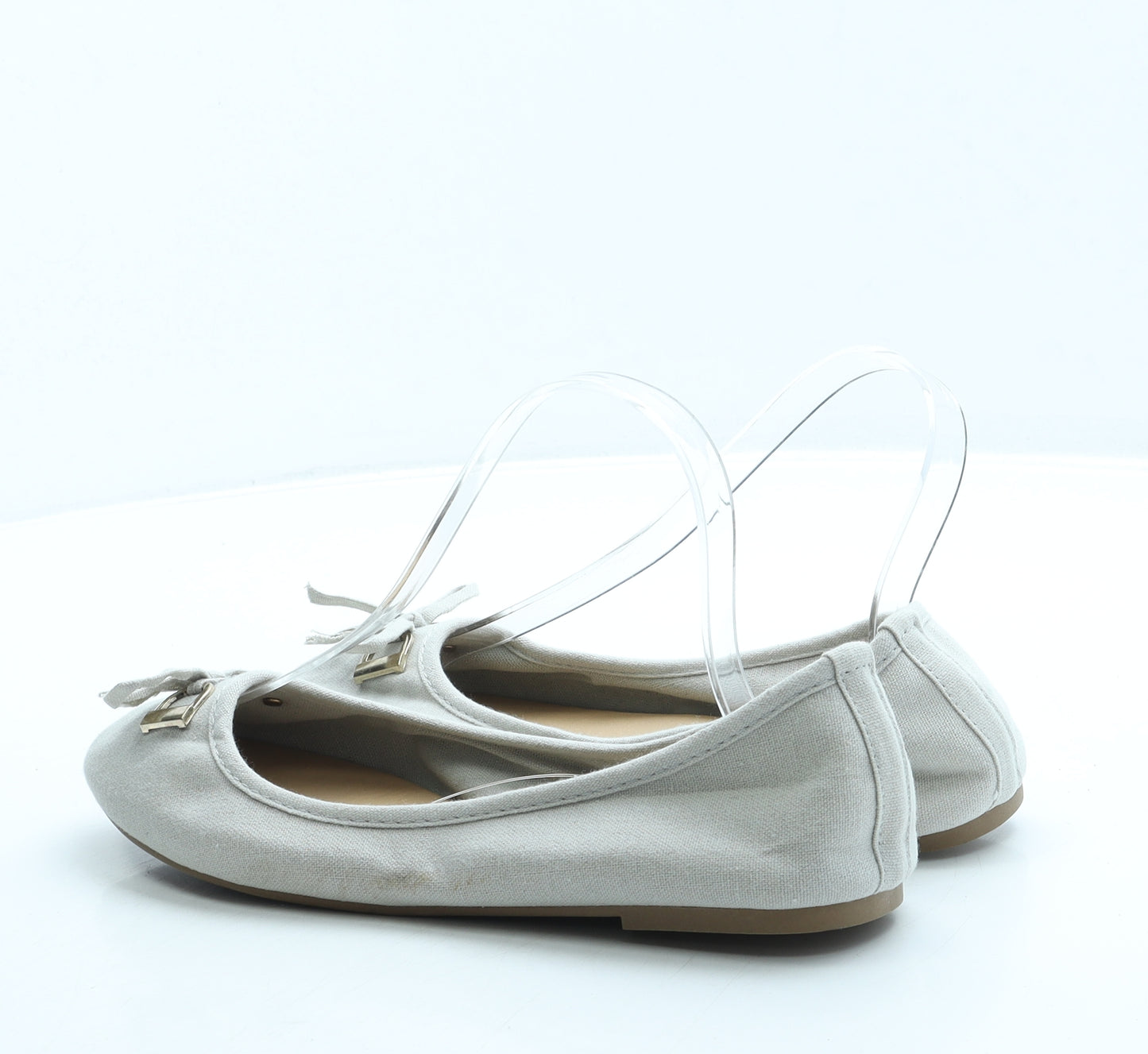 Atmosphere Womens Grey Fabric Ballet Flat UK 7 40