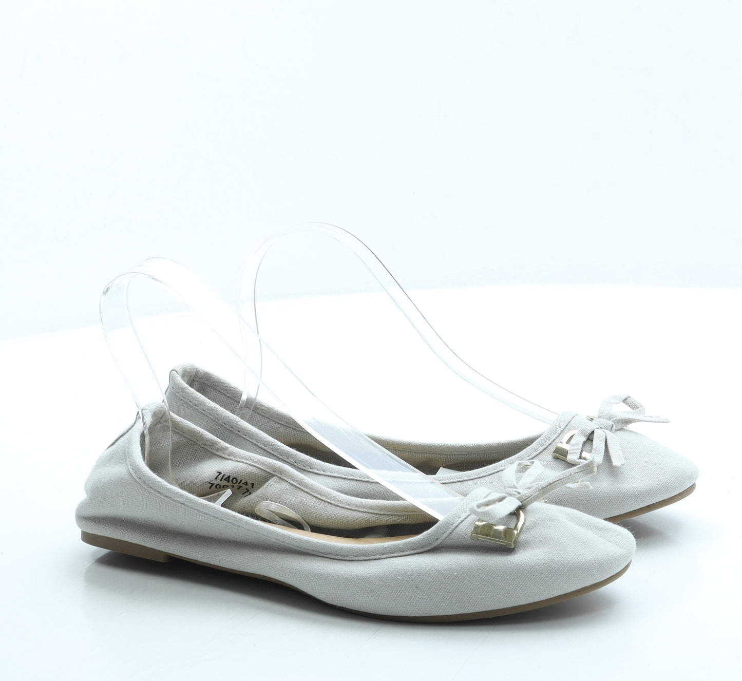 Atmosphere Womens Grey Fabric Ballet Flat UK 7 40